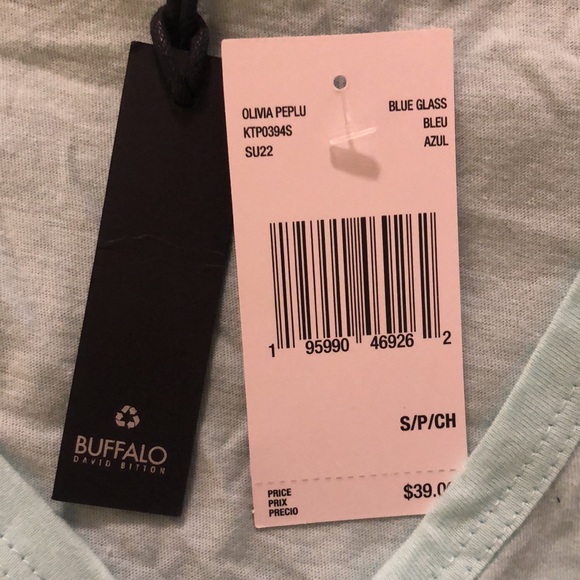 Buffalo David Bitton Olivia Peplum Top - Blue Grass - Picture 4 of 4